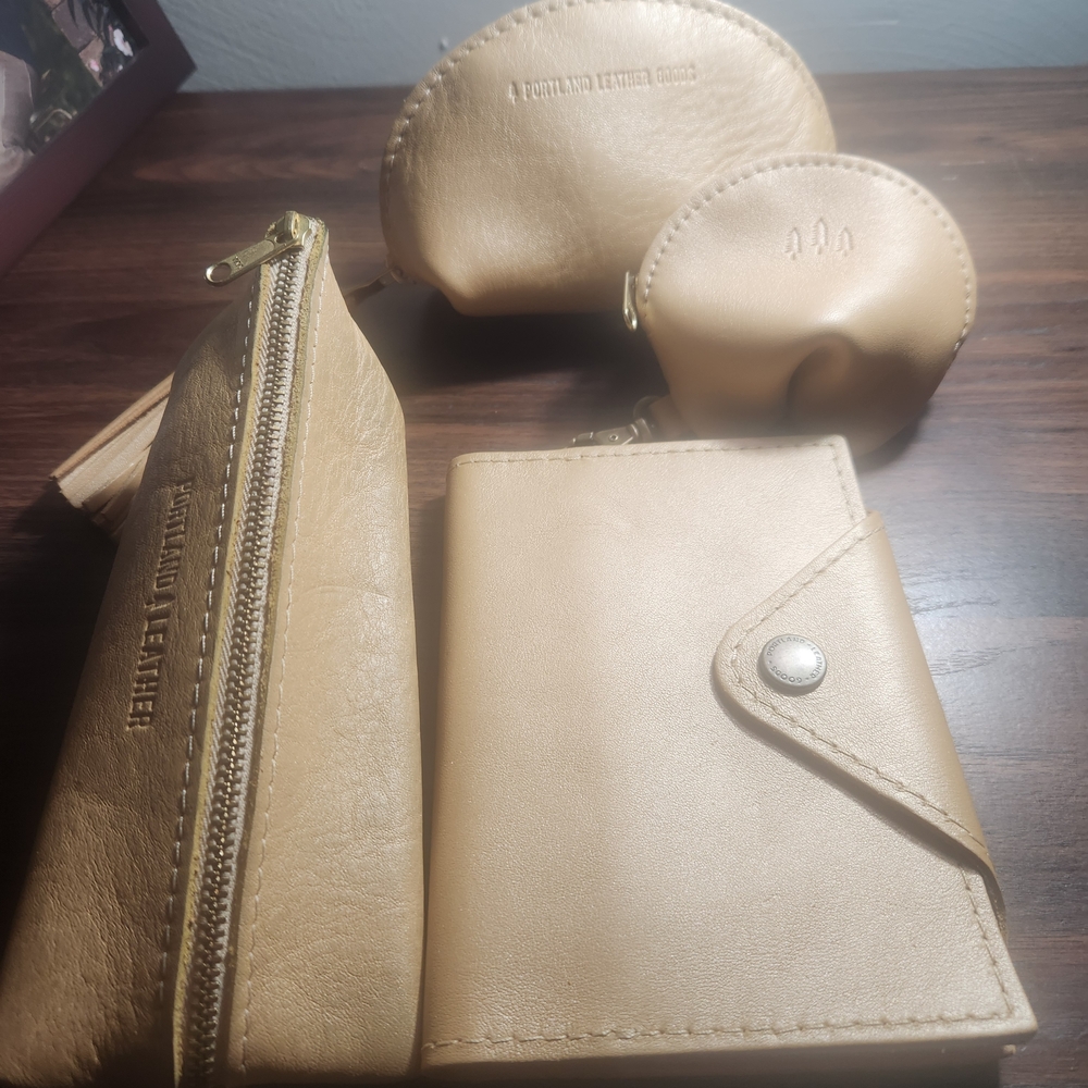 Portland Leather Mini Bags Set in Champagne